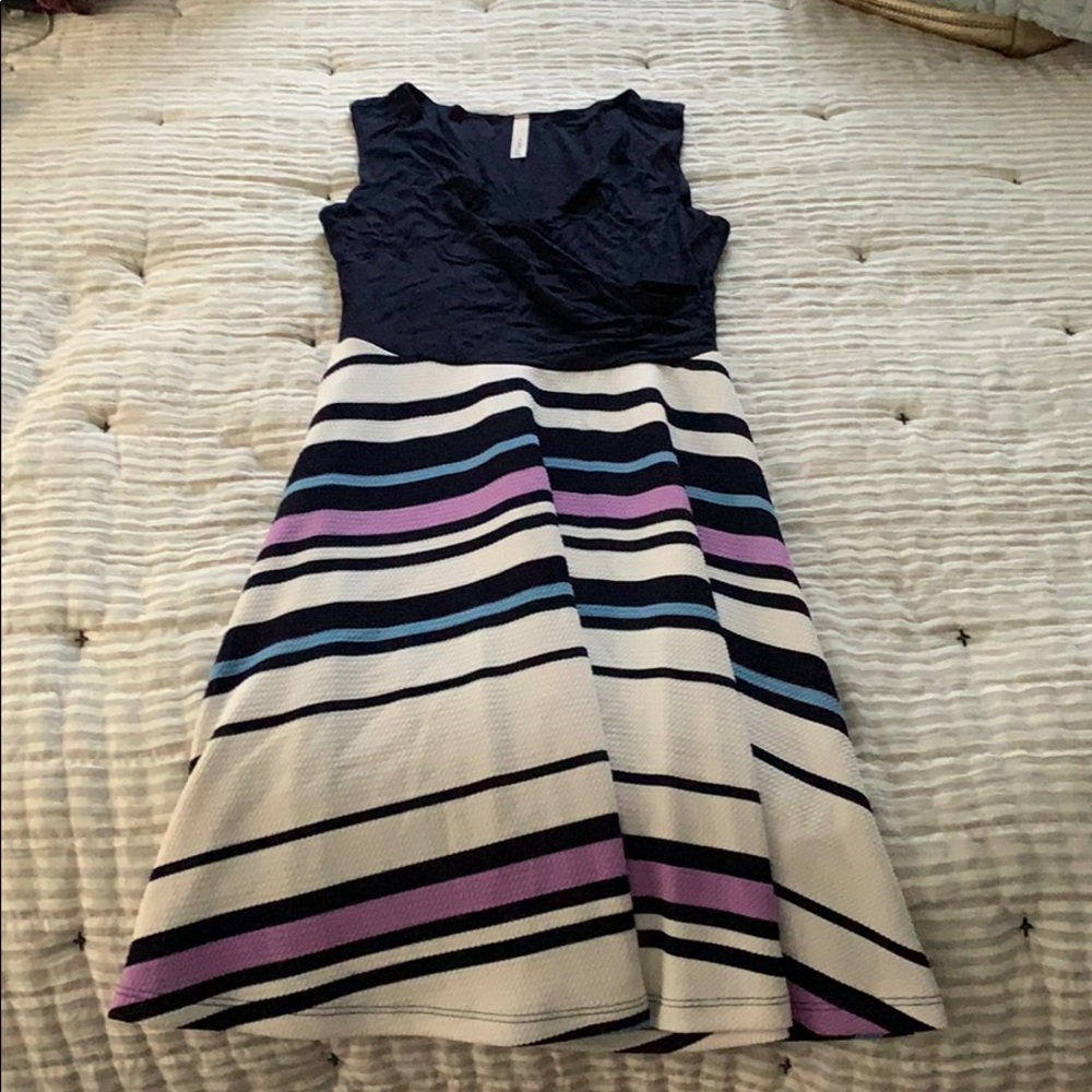 Navy and White Casual Dress